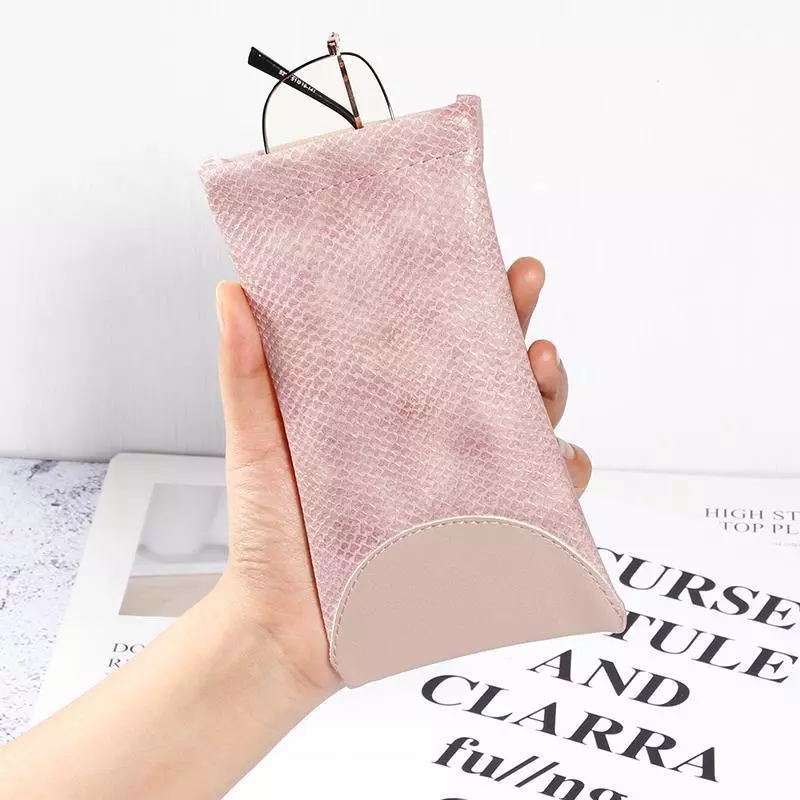 Túi Kính Mát Di Động Nữ Chống Căng Thẳng Phong Cách Đơn Giản Da Hàn Quốc Túi Bảo Quản Kính Mát Túi Vải Di Động