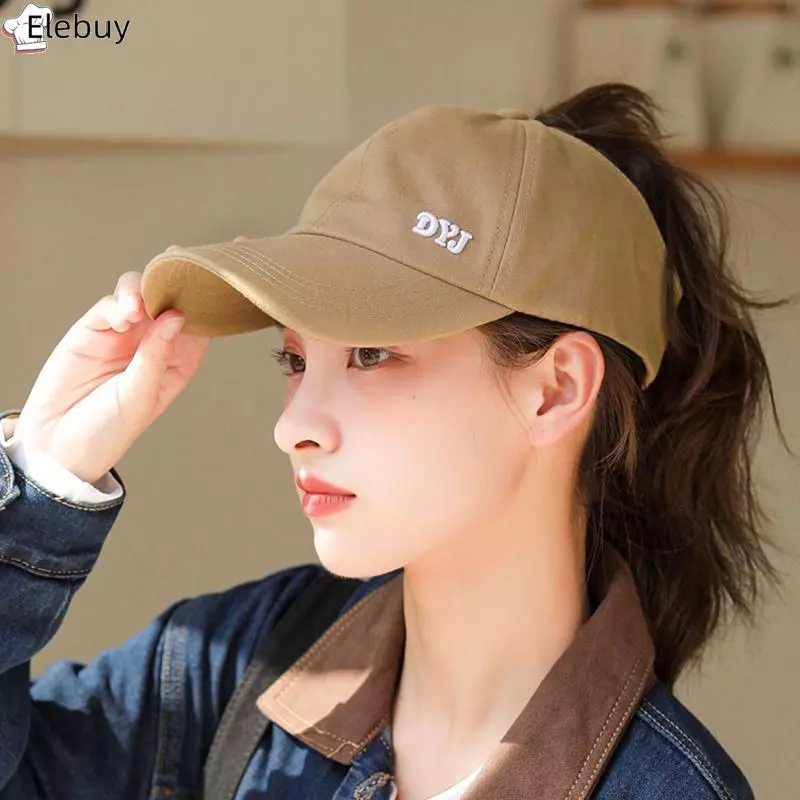 [Ele-T] Mũ bóng chày màu trơn mùa hè Đồ chơi gôn dành cho nữ Thể thao Giải trí Mũ đuôi ngựa Lưới Qui-Drying Mũ lưỡi trai có đỉnh cao nửa eo