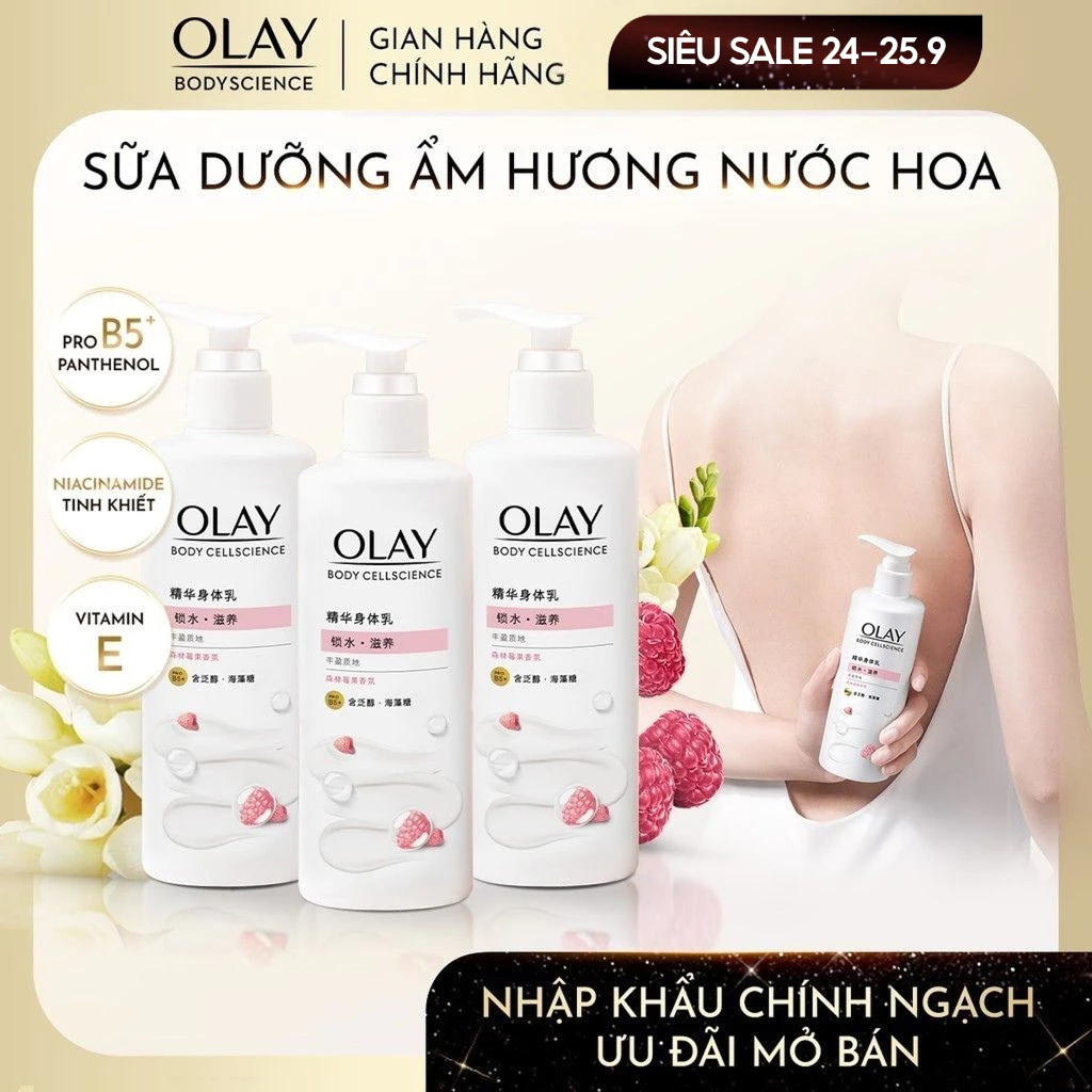 [LIVE] Combo 3 Sữa Dưỡng Thể Dưỡng Ẩm Chuyên Sâu Olay Với Vitamin Pro B5+ Hương Nước Hoa Quả Mọng 260G