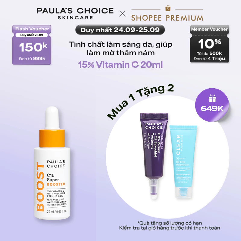 Tinh chất làm sáng da, mờ thâm nám và giảm nếp nhăn chứa 15% Vitamin C C15 Super Booster 20ml 8080