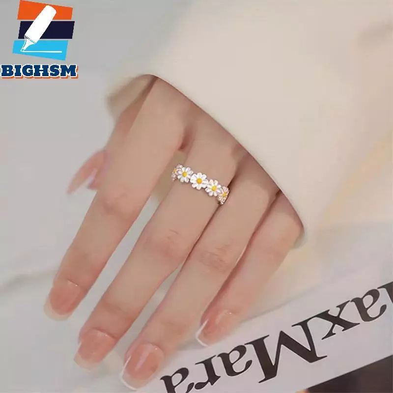 [BIGHSM] Nhẫn Hoa Cổ Điển Dành Cho Nữ Nhẫn Hoa Dễ Thương Có Thể Điều Chỉnh Mở Ngón Tay Nhẫn Cưới Đính Hôn Xu Hướng Trang Sức Nữ