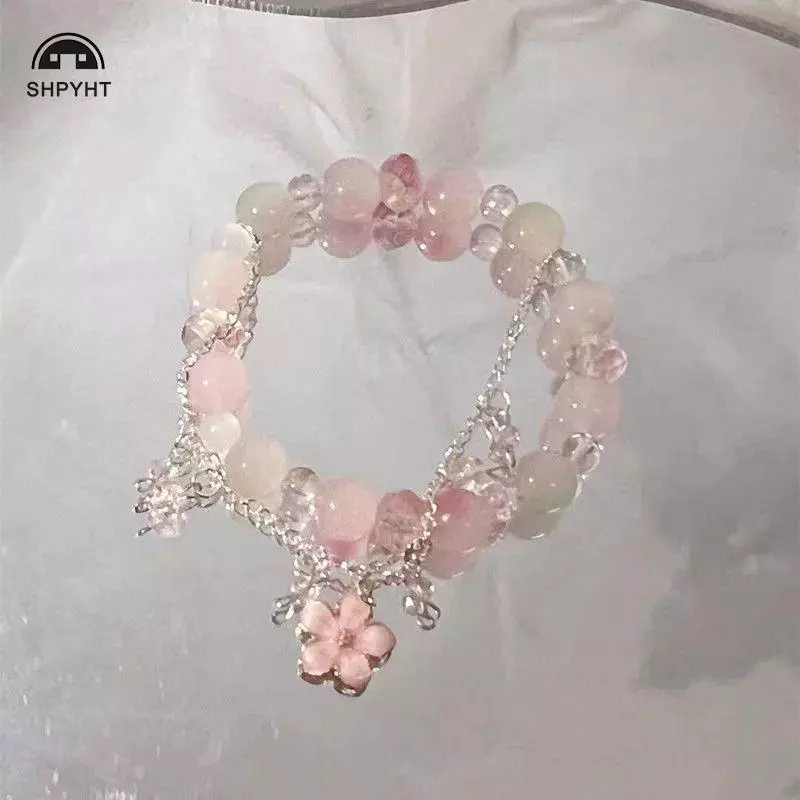 [SHPYHT] Mặt Dây Chuyền Hoa Hồng Đính Hạt Dây Chuyền Vòng Tay Ngọt Ngào Cho Nữ Trang Sức Hợp Thời Trang Quà Tặng Mới