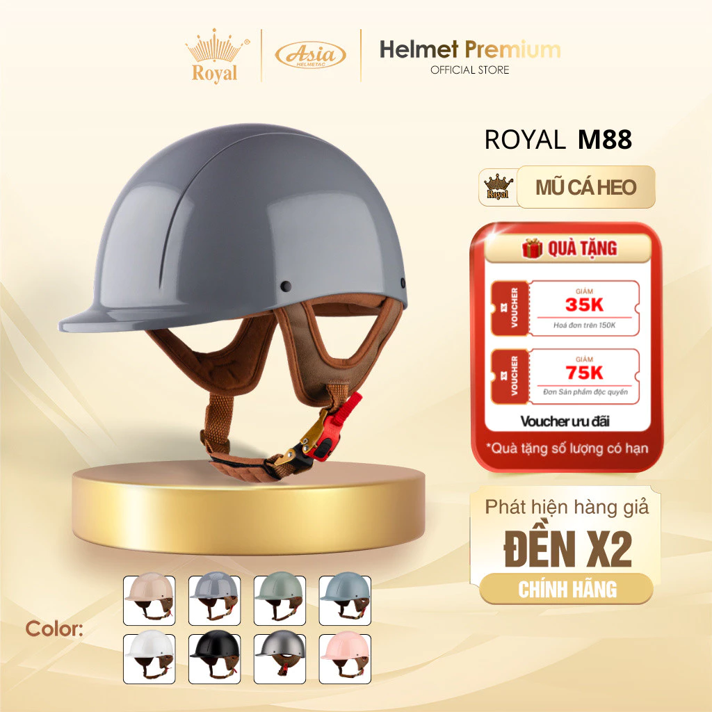 [Full Màu] Mũ Bảo Hiểm Cá Heo Royal M88, Nón Bảo Hiểm Nữa Đầu Thiết Kế 1/2 Thời Trang Nhật