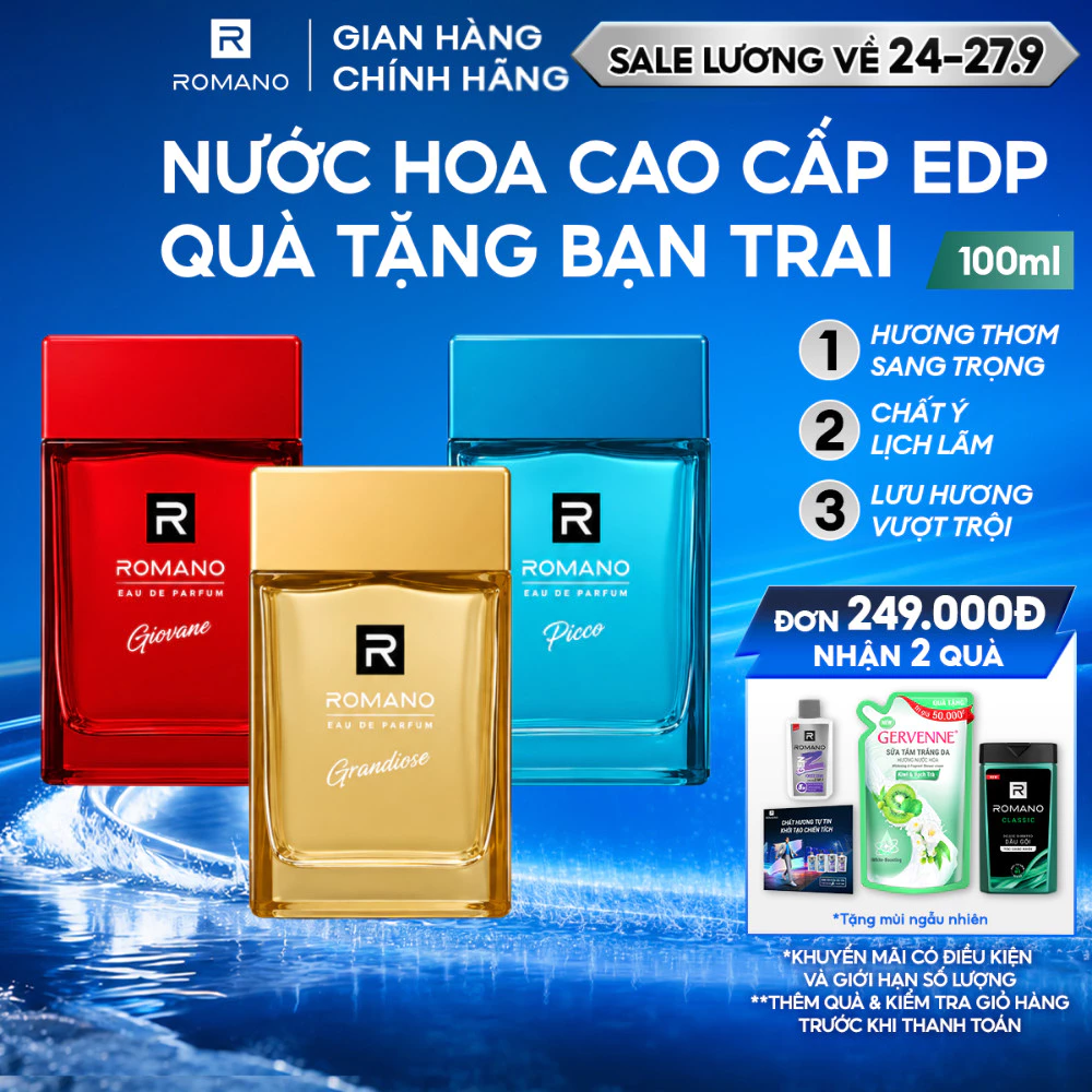 Nước hoa Cao Cấp Dành Cho Nam EDP Romano Giovane / Picco / Grandiose 100ML