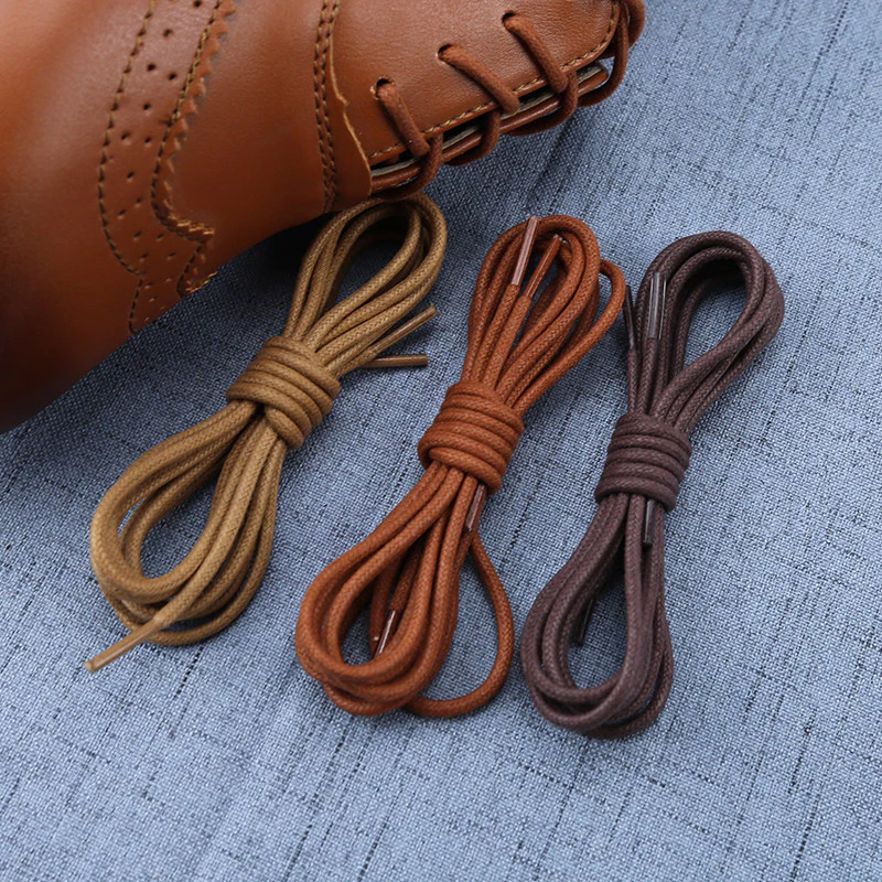 Mỏng Phong Cách Đường Kính 2 Mm Tròn Micro Wax Cotton Dây Giày Nữ Nâu Đỏ Nâu Vàng Nâu Dây Giày Nam Da Dây Giày Nam