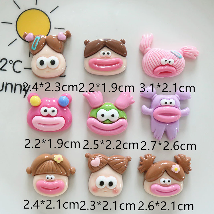 [Tặng kèm keo dán] Charm nhựa mặt phẳng hoạt hình Kawaii Nguyên liệu tự làm nút cài dép Jibbitz sáng Phụ kiện thời trang