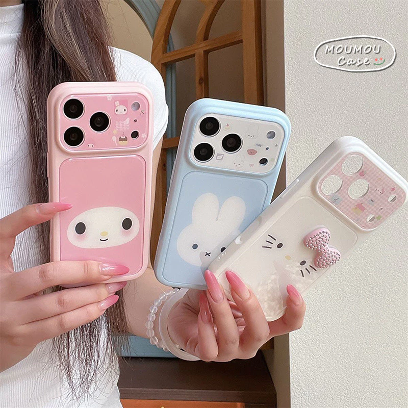Ốp Lưng Cho IPhone 16 13 18 17 11 15 14 12 Pro Max Kẹo Thỏ Giai Điệu Đáng Yêu Màu Thay Đổi Tức Thì 17 Bìa Mềm