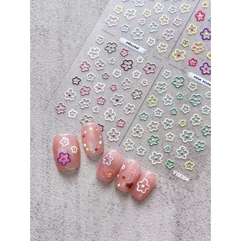 Sticker nail hoa 5 cánh nổi mini YT8204