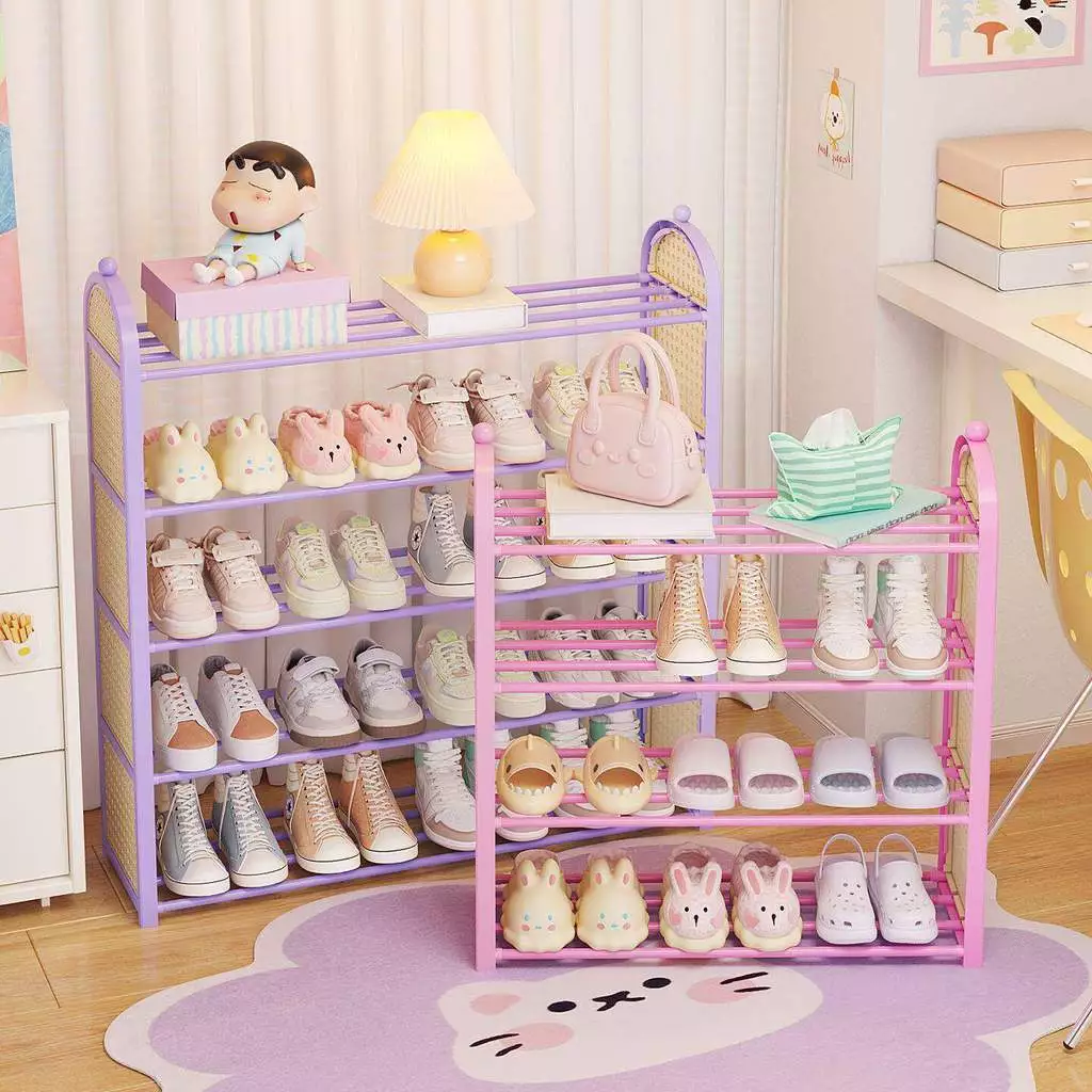 [Sản phẩm mới] Giá để giày Cửa gia đình Tiết kiệm không gian nhiều lớp Tủ giày hẹp nhỏ Ký túc xá Phòng cho thuê Sử dụng Dụng cụ lưu trữ giày Dopamine Dụng cụ tiện dụng