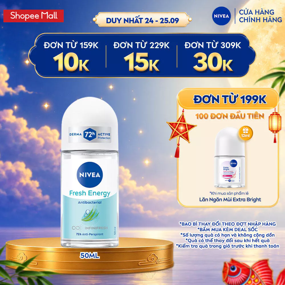 Lăn Ngăn Mùi NIVEA Tươi Mát Sức Sống 50ml / Lăn Khử Mùi Nữ - 83754