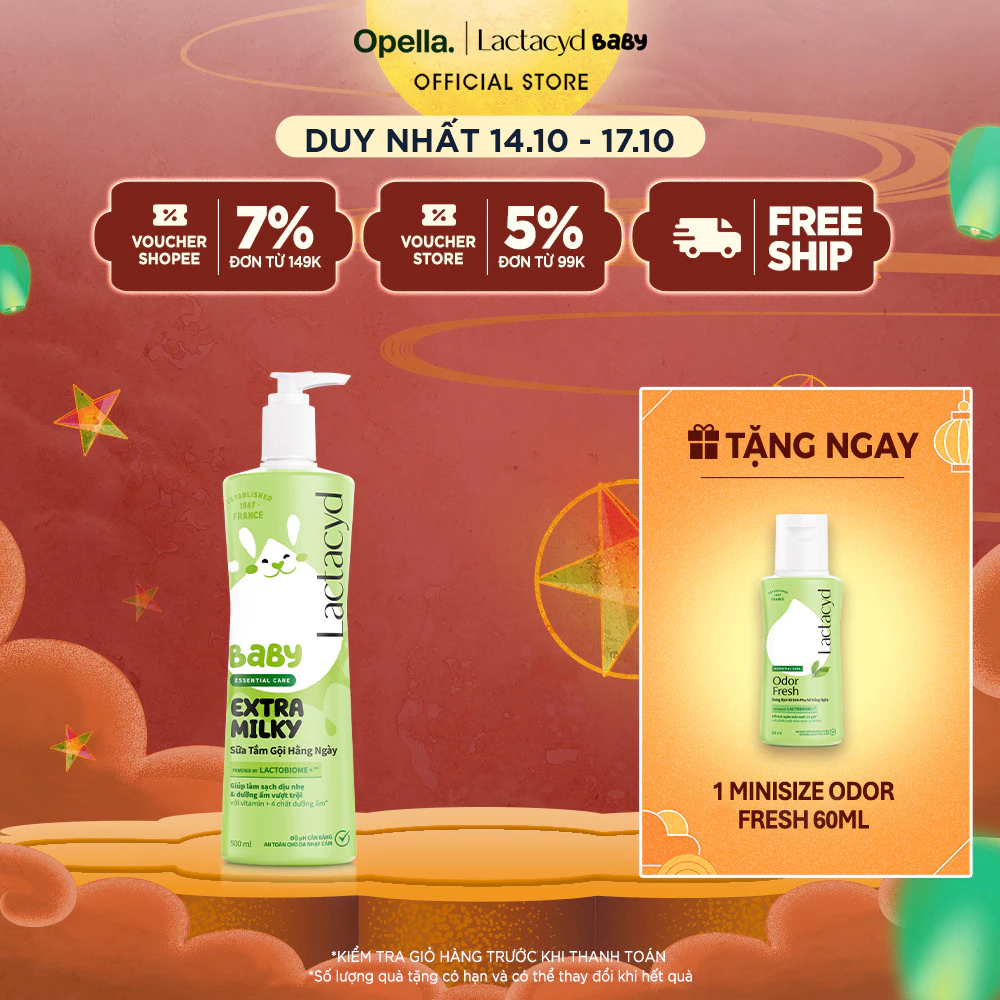 Sữa Tắm Gội Trẻ Em Lactacyd Milky Bảo Vệ, Nuôi Dưỡng Da và Tóc Bé Vượt Trội 500ml