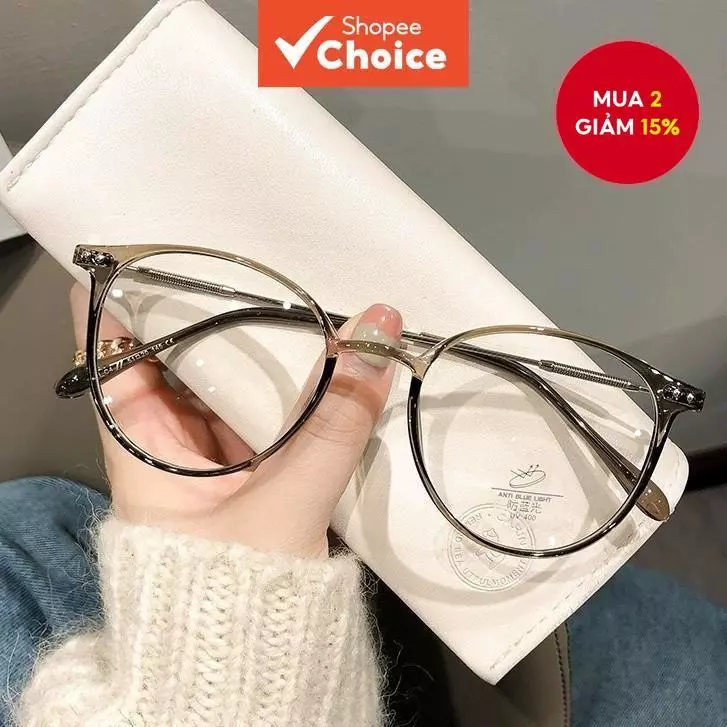 Hàn Quốc Tròn Kim Loại Khung Lọc Kính Máy Tính Cho Nam Nữ Chống Tia UV Chống Mệt Mỏi