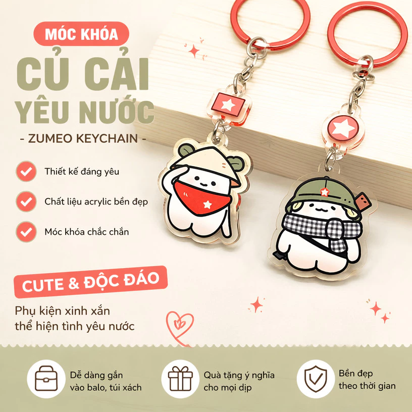 [ZUMEO] Móc khóa Củ Cải Yêu Nước - KEYCHAIN CỦ CẢI nlp