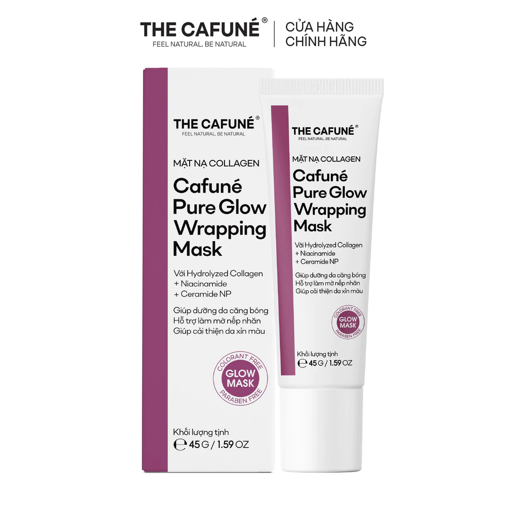 Mặt Nạ Lột Collagen Cafuné Pure Glow Wrapping Mask 45g, Giúp Dưỡng Ẩm, Dưỡng Da Căng Bóng & Hỗ Trợ Cải Thiện Da Xỉn Màu