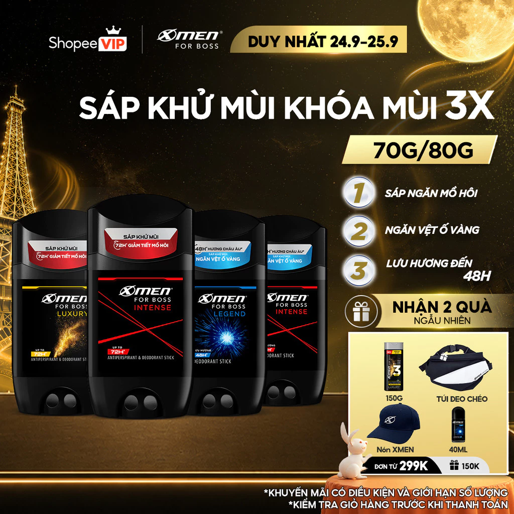 [SVIP][MỚI] Sáp khử mùi XMen for Boss 70g/80g Sáp thơm Châu Âu, ngăn tiết mồ hôi (sáp trắng), ngăn vệt ố vàng (sáp xanh)