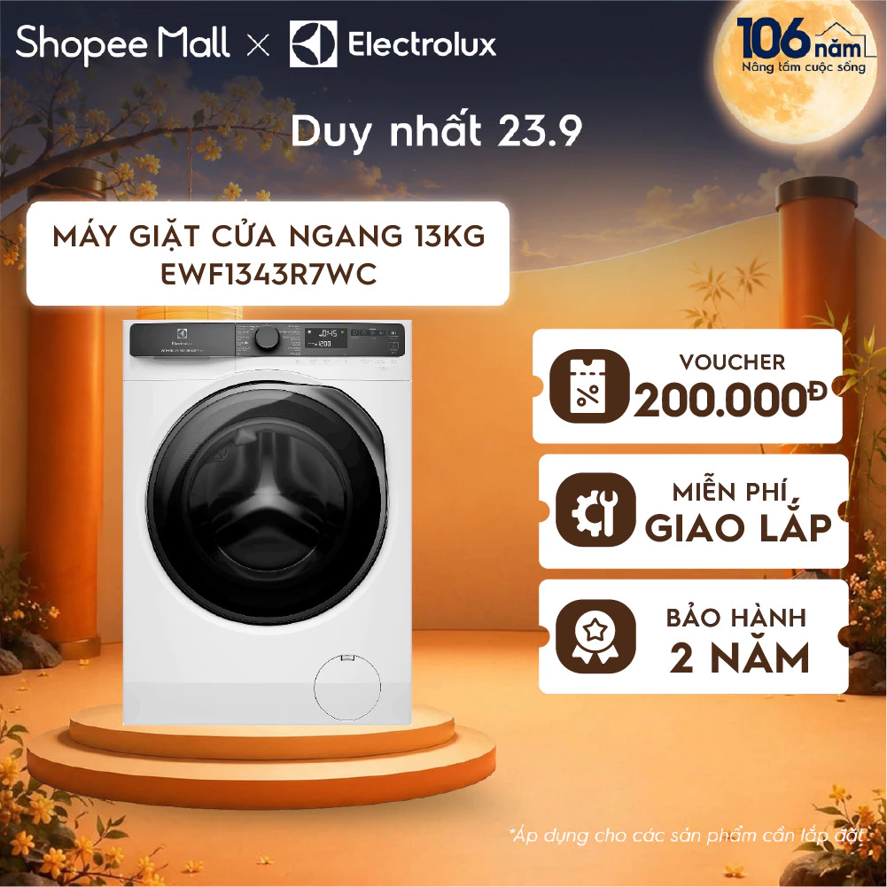 Free giao lắp - Máy giặt cửa ngang Electrolux 13kg UltimateCare 700 - Trắng EWF1343R7WC