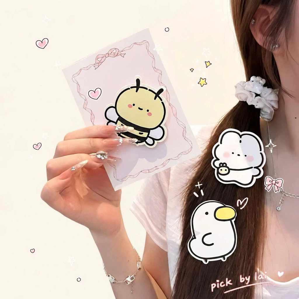 Miếng Dán Tóc Hoạt Hình Cute Hàn Quốc Dán Tóc Mái Magic Sticker Cố Định Tóc Con Kawaii Phụ Kiện Tóc