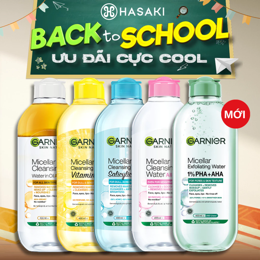 [DAILY] Nước Tẩy Trang Garnier Làm Sạch Sâu Dịu Nhẹ Cho Mọi Loại Da 400ml Hasaki Chính Hãng