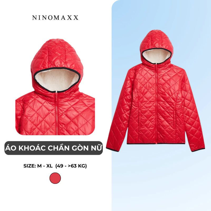 [CÒN SIZE M, XL] NINOMAXX Áo khoác chần gòn Nữ lót lông bên trong 1805117