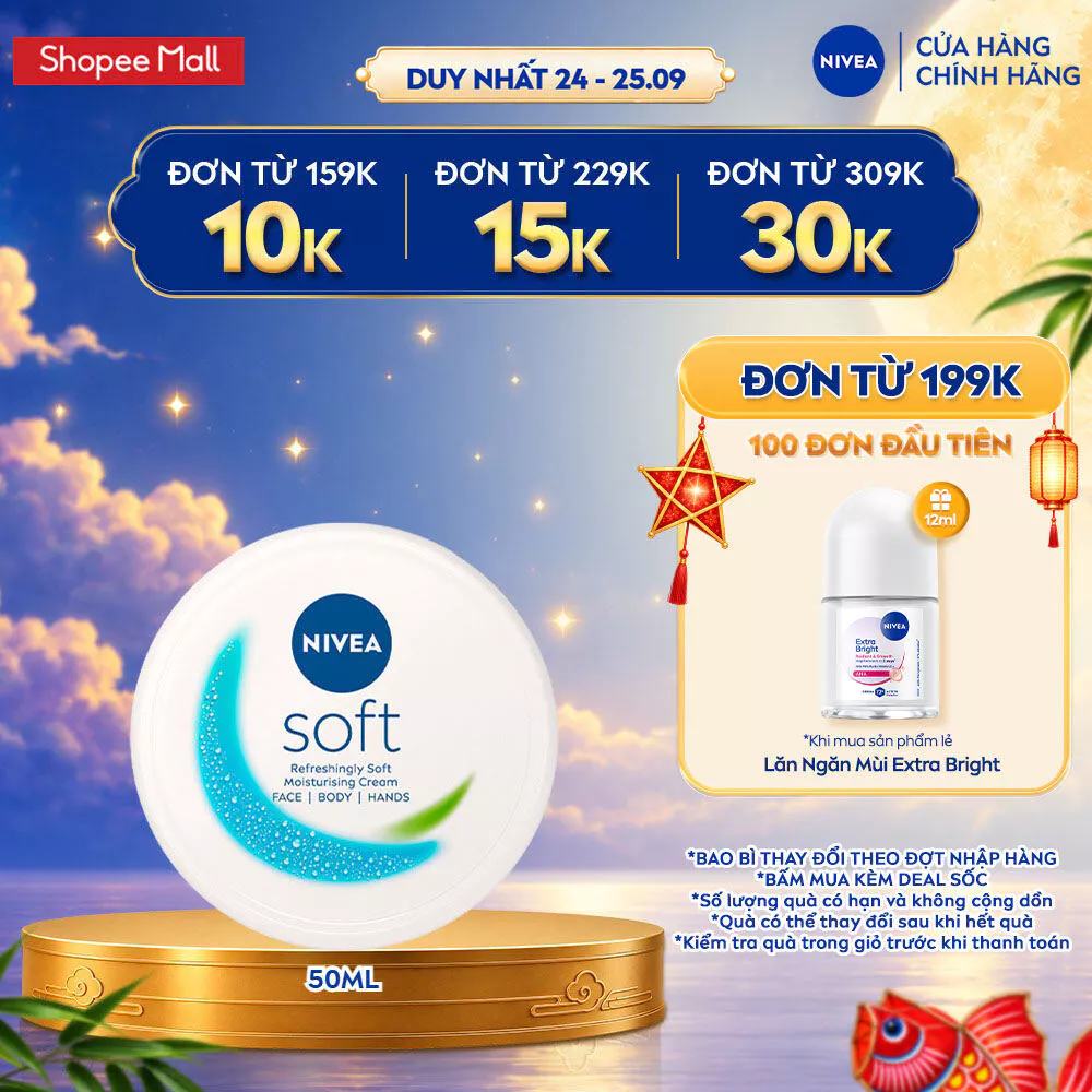 Kem Dưỡng Mềm Da NIVEA Soft Crème 50ml / kem body / Dưỡng Ẩm Da Mặt - 89054