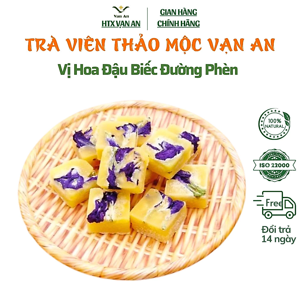 Trà Hoa Đậu Biếc Đường Phèn Mật Ong Thảo Mộc Vạn An Làm Dẹp Cho Da Đào Thảo Sắc Tố Xấu