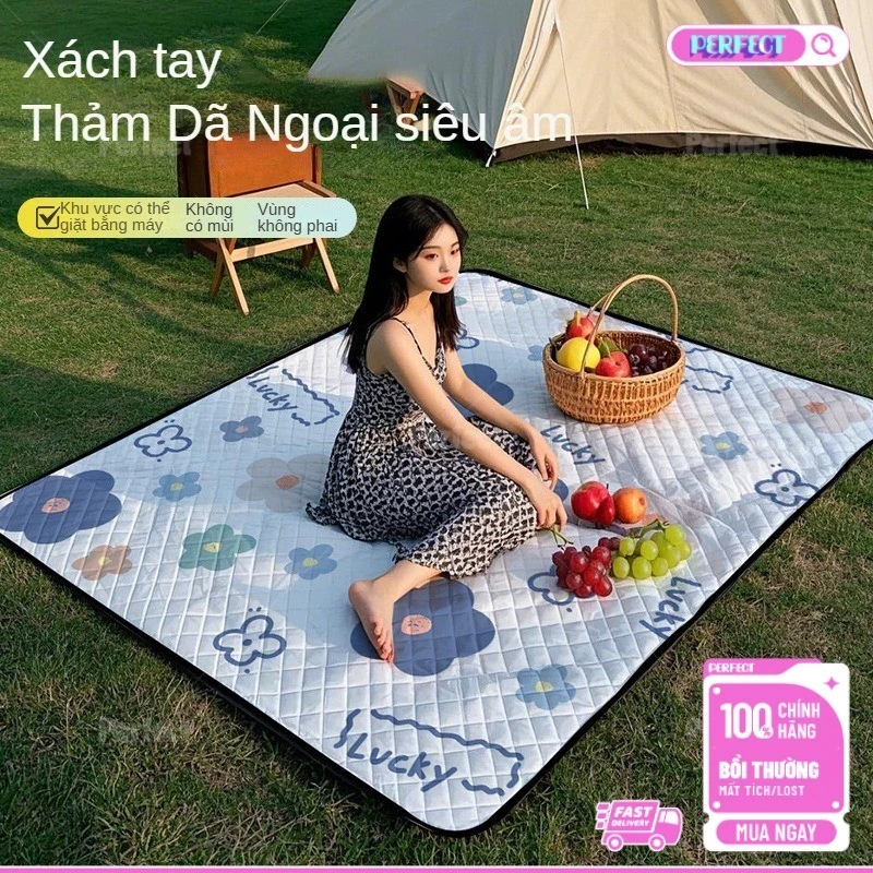 Thảm picnic cắm trại gấp gọn chống nước dày dặn nhiều kích thước dễ mang