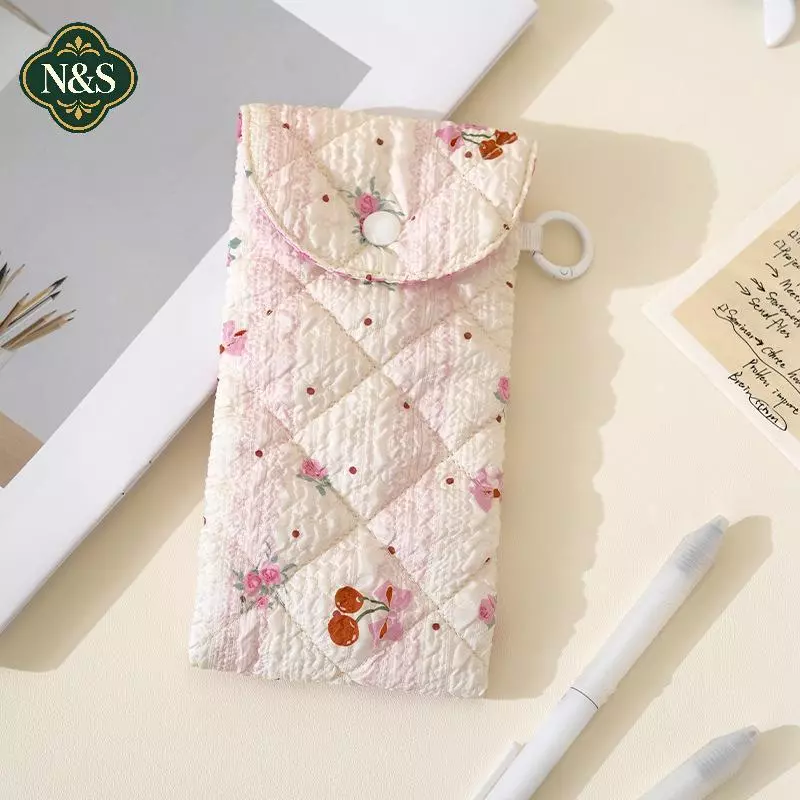 NS Sweet Lipsti Túi Phong Cách Hàn Quốc Bông Kính Bảo Quản Retro Đa Chức Năng Túi Trang Điểm Mắt NS