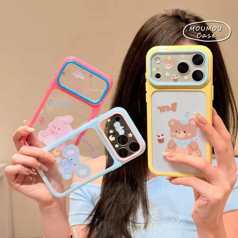 Ốp Lưng Cho IPhone 11 16 17 13 15 14 12 Pro Max15 16 Plus AIR Phim hoạt hình động vật màu kẹo acrylic trong suốt bìa mềm