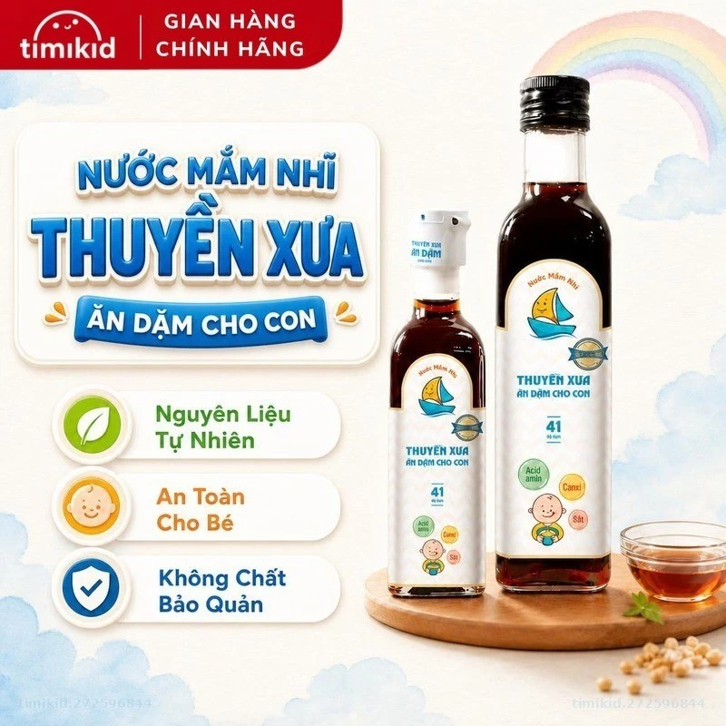 Nước mắm ăn dặm cho bé Thuyền Xưa gia vị ăn dặm cho bé, nước mắm nhĩ Thuyền Xưa - 41 Độ Đạm
