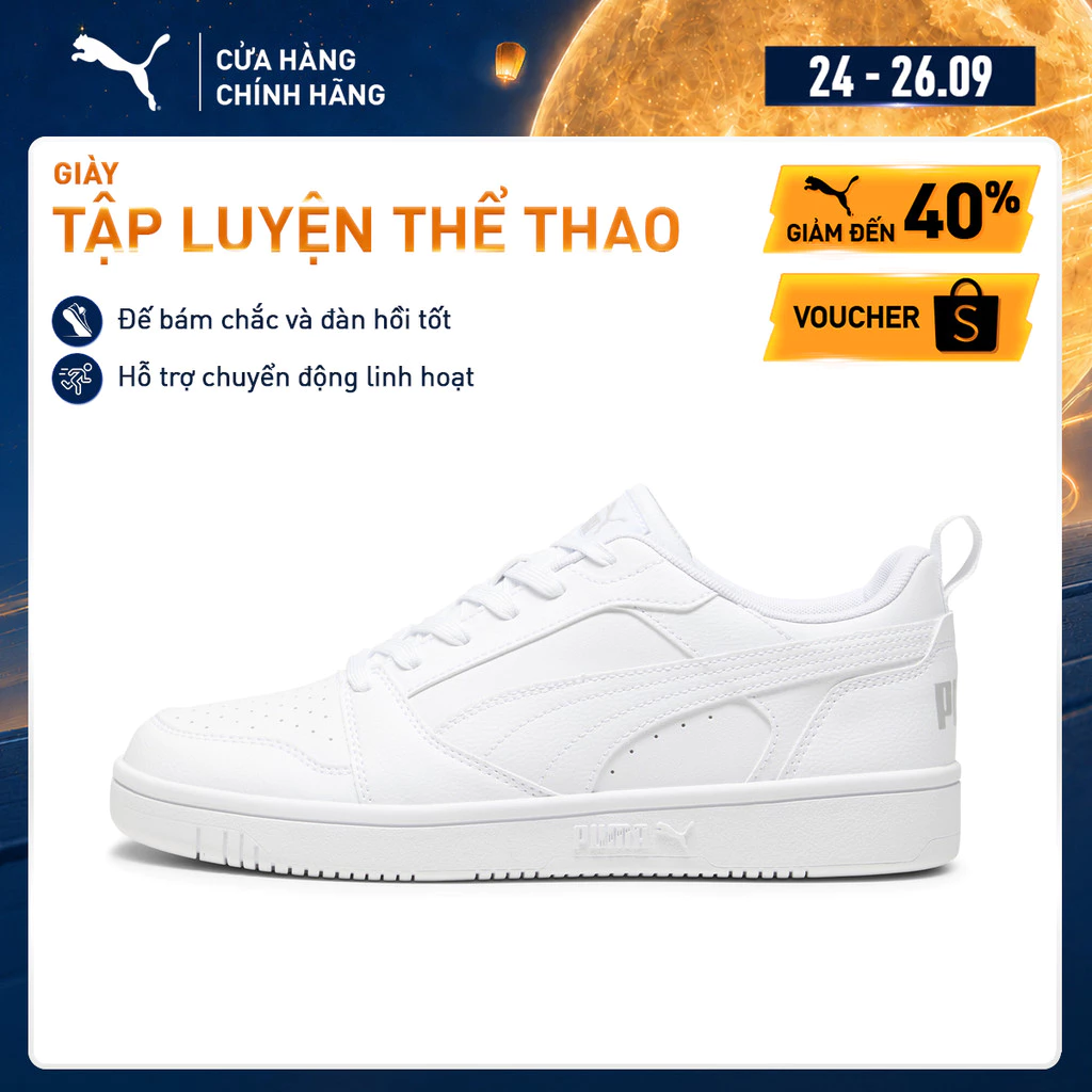 Giày Thể Thao PUMA Unisex Rebound v6 Low White-Cool Light Gray Màu Trắng