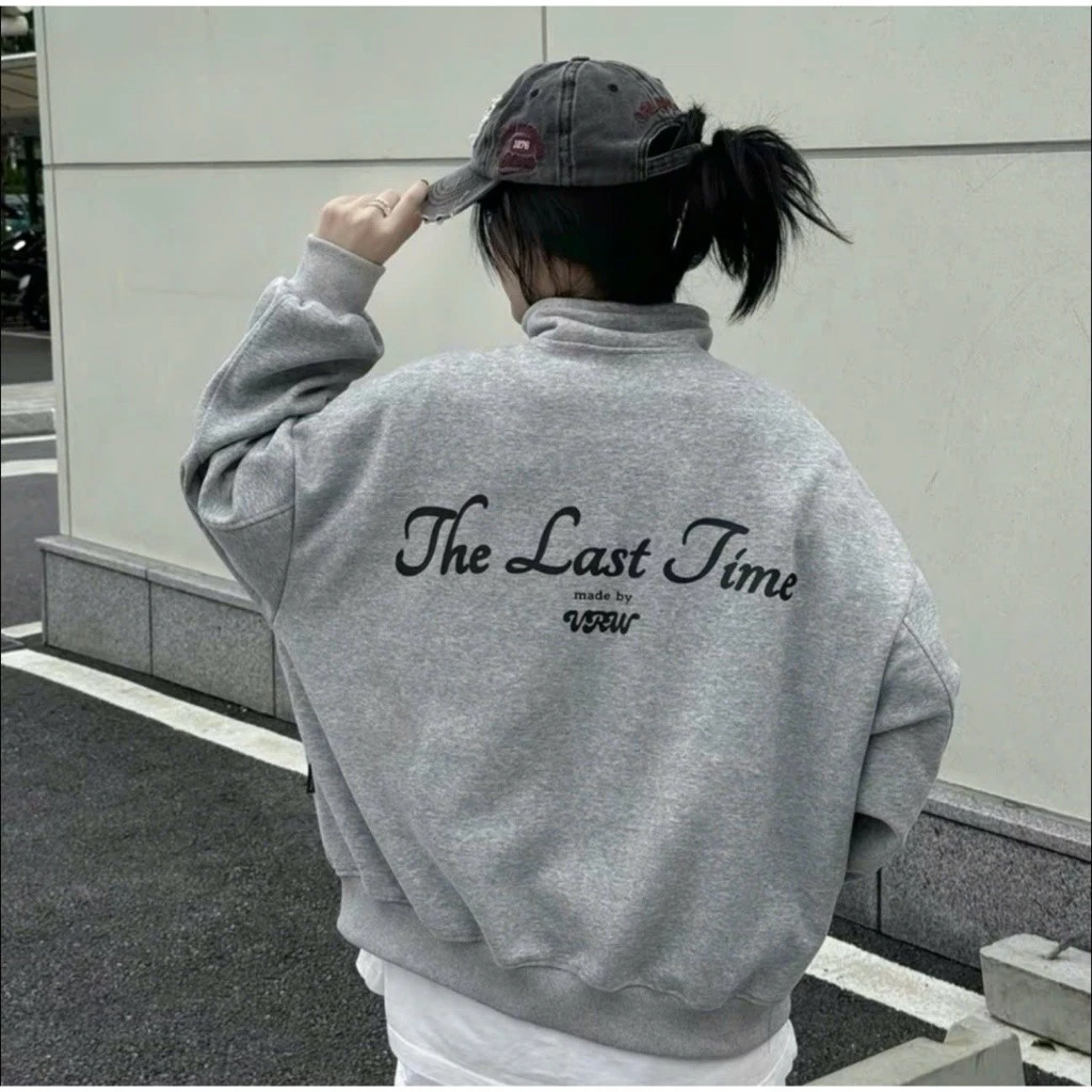 Áo Khoác Nỉ Nam Nữ The-Last-Timee, Áo Khoác Zip Form Boxy Viralwear Unisex, Nỉ Cao Cấp Thiết KếHot Trend 2025