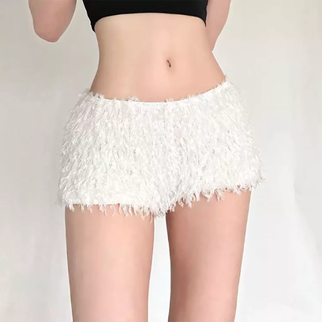 Quần Lông Vũ Cạp Trễ Dáng Ngắn Kiểu Mặc Tôn Vòng 3 Q153 - Fashion 73