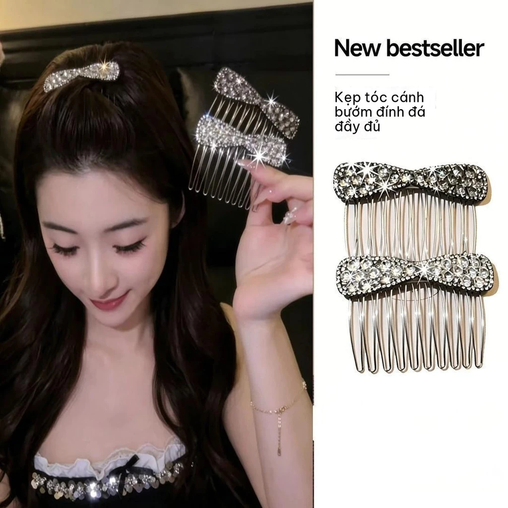 Xược Cài Tóc Hình Nơ Đính Đá Sang Trọng
