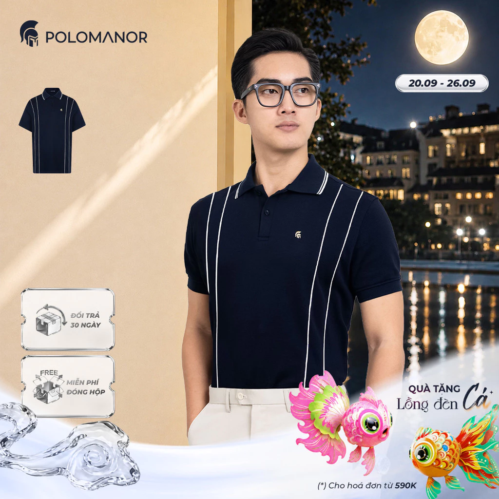 [DEAL LỄ TRUNG THU] Áo polo nam cao cấp WADE vải cá sấu cotton interlock, thanh lịch sang trọng - POLOMANOR
