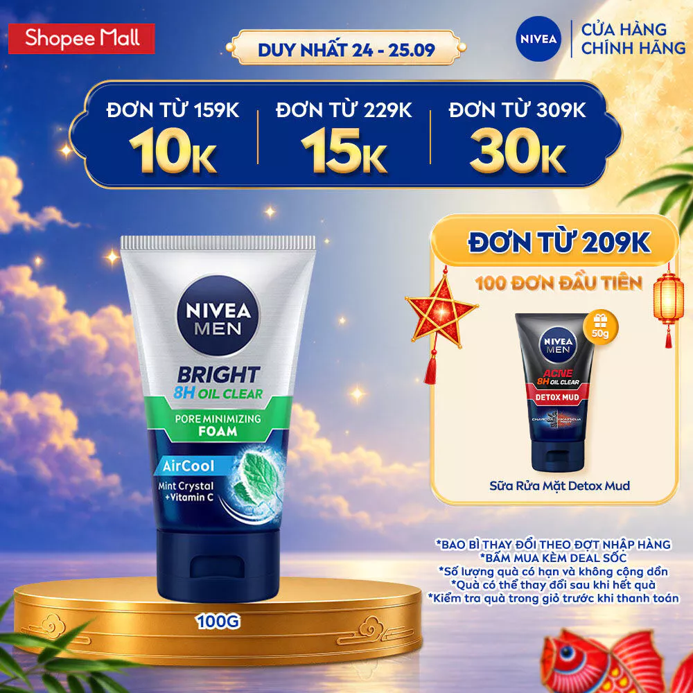 Sữa Rửa Mặt NIVEA MEN 100G - Ngừa Mụn/ Kiềm Dầu/ Dưỡng Sáng - 8394082378/88521/84415/81775/88836/88880/86569/88869