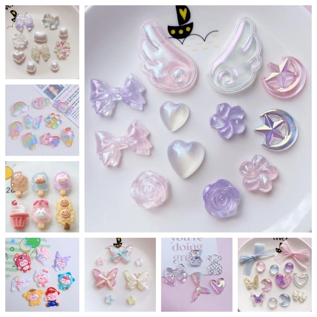 [Tặng sticker]Sỉ phụ kiện nhựa Kawaii Charm trang trí thiết kế sổ tay Nguyên liệu DIY card bo Phụ kiện thời trang