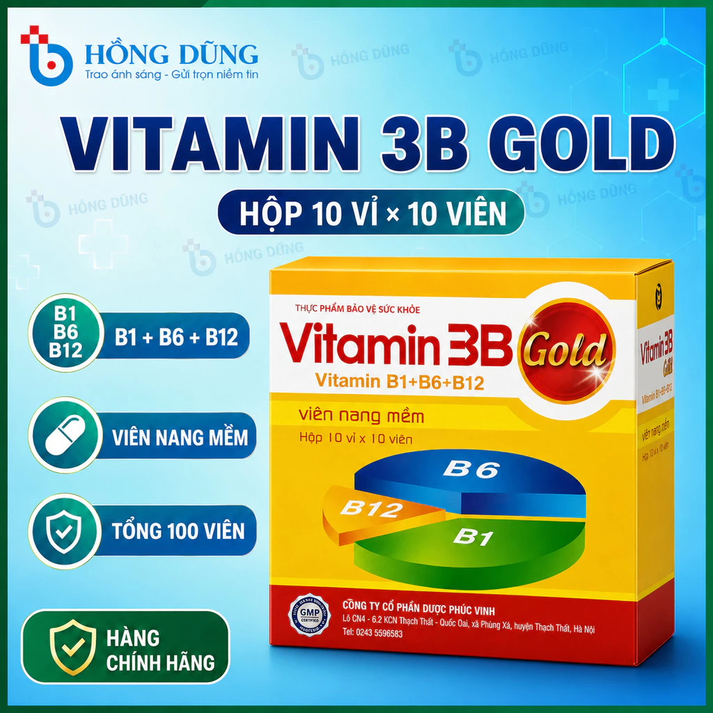 Viên bổ tổng hợp VITAMIN 3B PHÚC VINH hộp 100 viên giúp bồi bổ cơ thể
