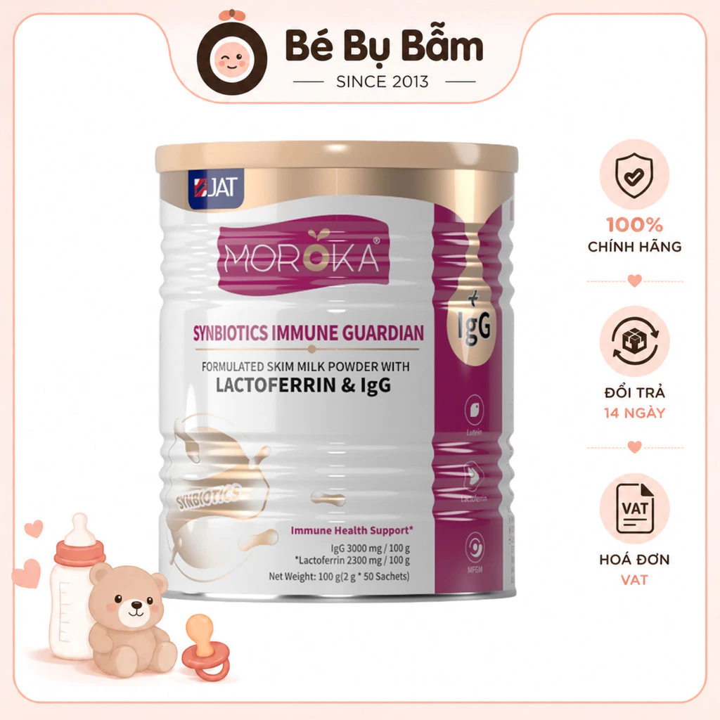 ✨ Bột Sữa Non Moroka Lactoferrin 100g Chính Hãng - Miễn Dịch Khỏe [Voucher Extra, Freeship]