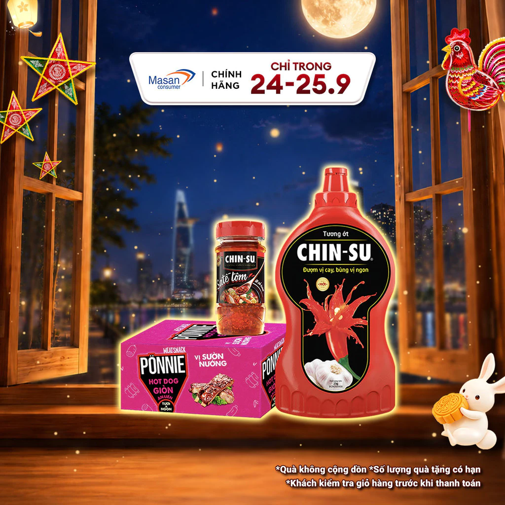 Combo 1 tương ớt 2 kg + 1 hotdog Ponnie sườn nướng + 1 sate CHIN - SU