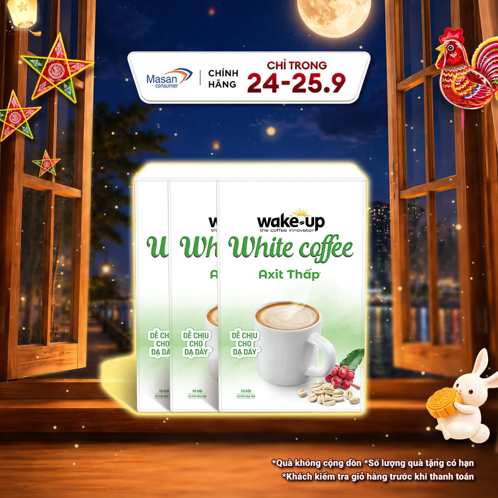 [Chọn loại[ Combo 3 Cà phê hòa tan Wake up hộp x 18stick x 16gr