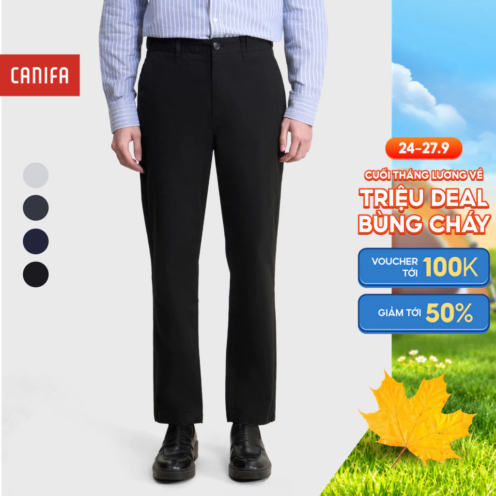 Quần kaki nam CANIFA dáng công sở form suông basic 8BK26A001