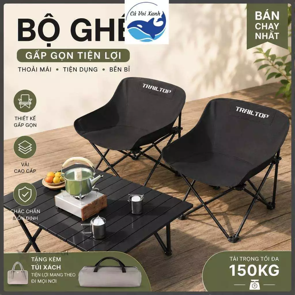【COD】Ghế Xách Tay Dã Ngoại Blue Whale - Ghế Gấp Câu Cá Cắm Trại Chịu Lực 160kg Nhẹ Gọn Kèm Túi Đựng Tiện Lợi