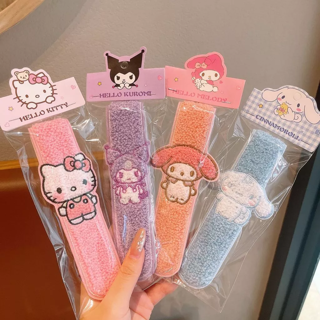 Băng Đô Dán Tóc Velcro Hoạt Hình Dễ Thương, Miếng Dán Tóc Giữ Tóc Mái Rửa Mặt Trang Điểm