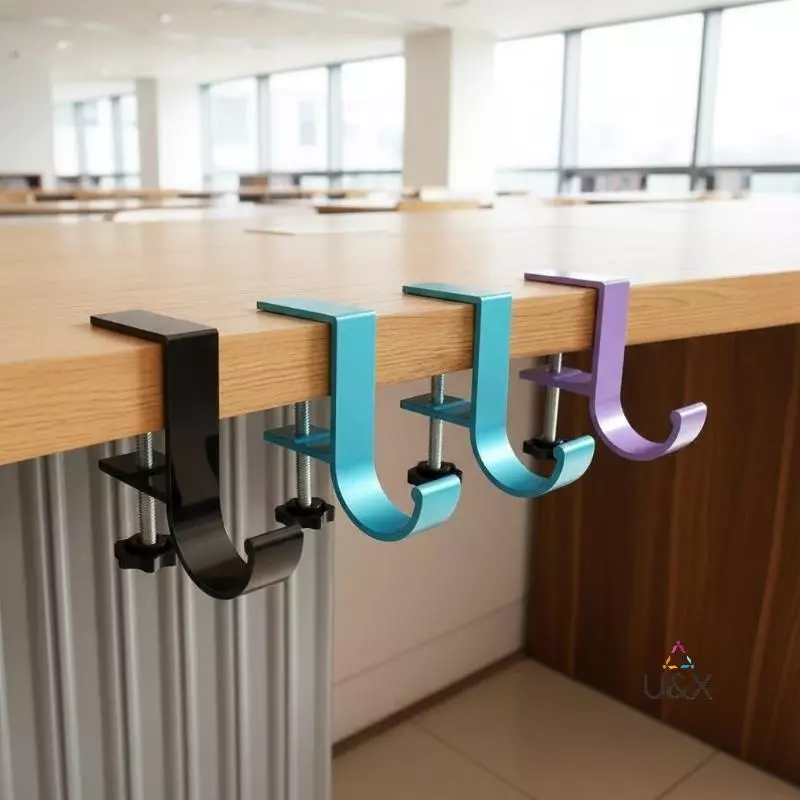 U & X Để Bàn Cạnh Móc Có Thể Tháo Rời Đục Lỗ Có Thể Điều Chỉnh Móc Treo Cho Túi Xách Bapa Ví Văn Phòng Tại Nhà Để Bàn Lưu Trữ MỚI