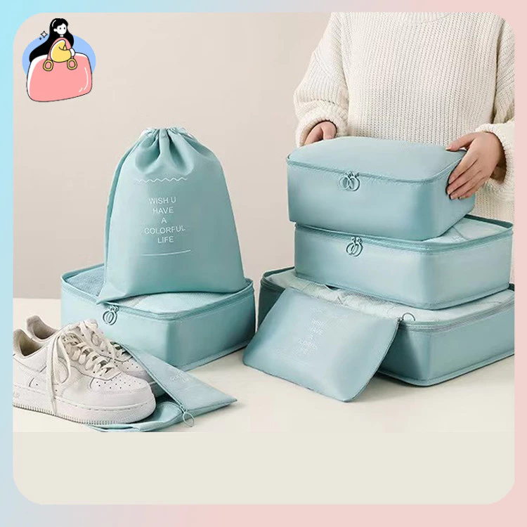 Bộ 8 Túi Đựng Du Lịch Chống Nước Dung Tích Lớn Đi Công Tác