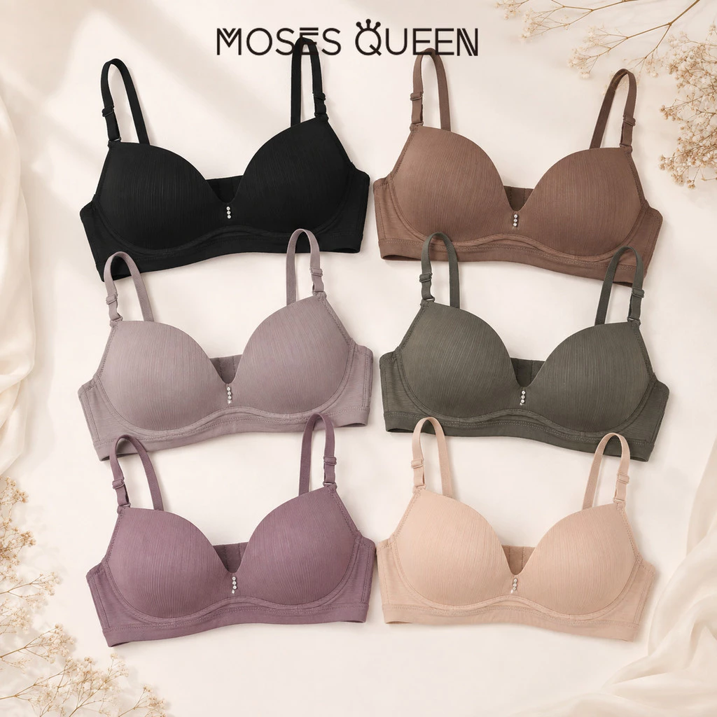 MOSESSQUEEN Đồ lót nữ thoải mái - Mô hình nhẹ mùa hè theo nhóm với áo ngực liền mạch và không có vòng thép để làm phẳng ngực và giảm rách. Áo ngực nữ #88651