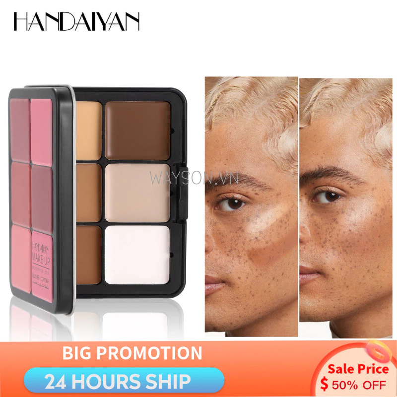 {READY STOCK} 12 màu Blush Matte Repairing Highlighting Brightening Natural One Rouge Plate Blush