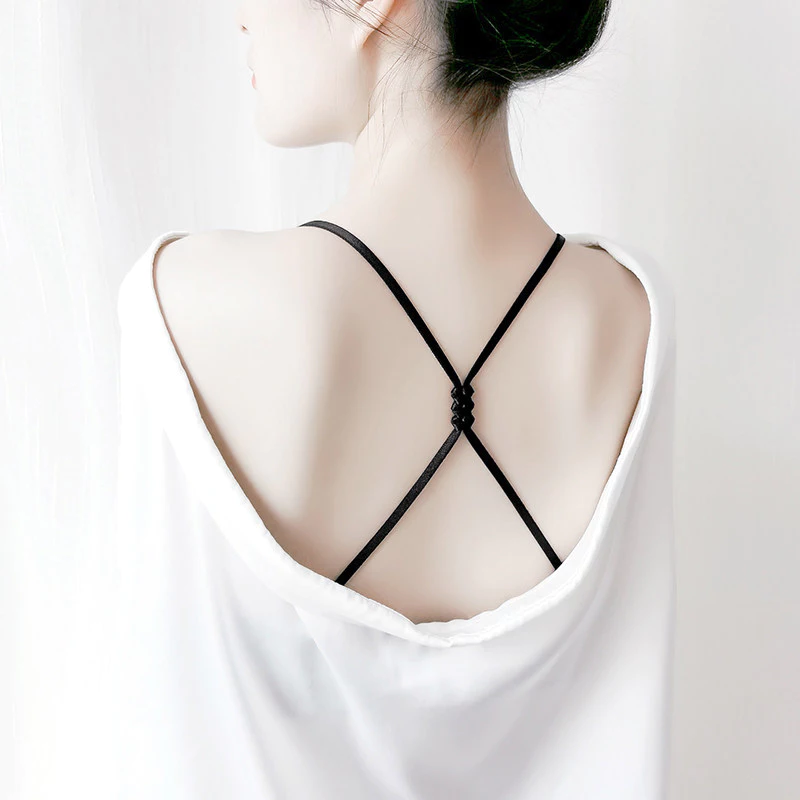 Lưng Đẹp Vô Hình Dây Đeo Vai Liền Mạch Chống Trơn Trượt Chống Trơn Trượt Có Thể Lộ Chữ Thập Chống Rơi Phụ Kiện