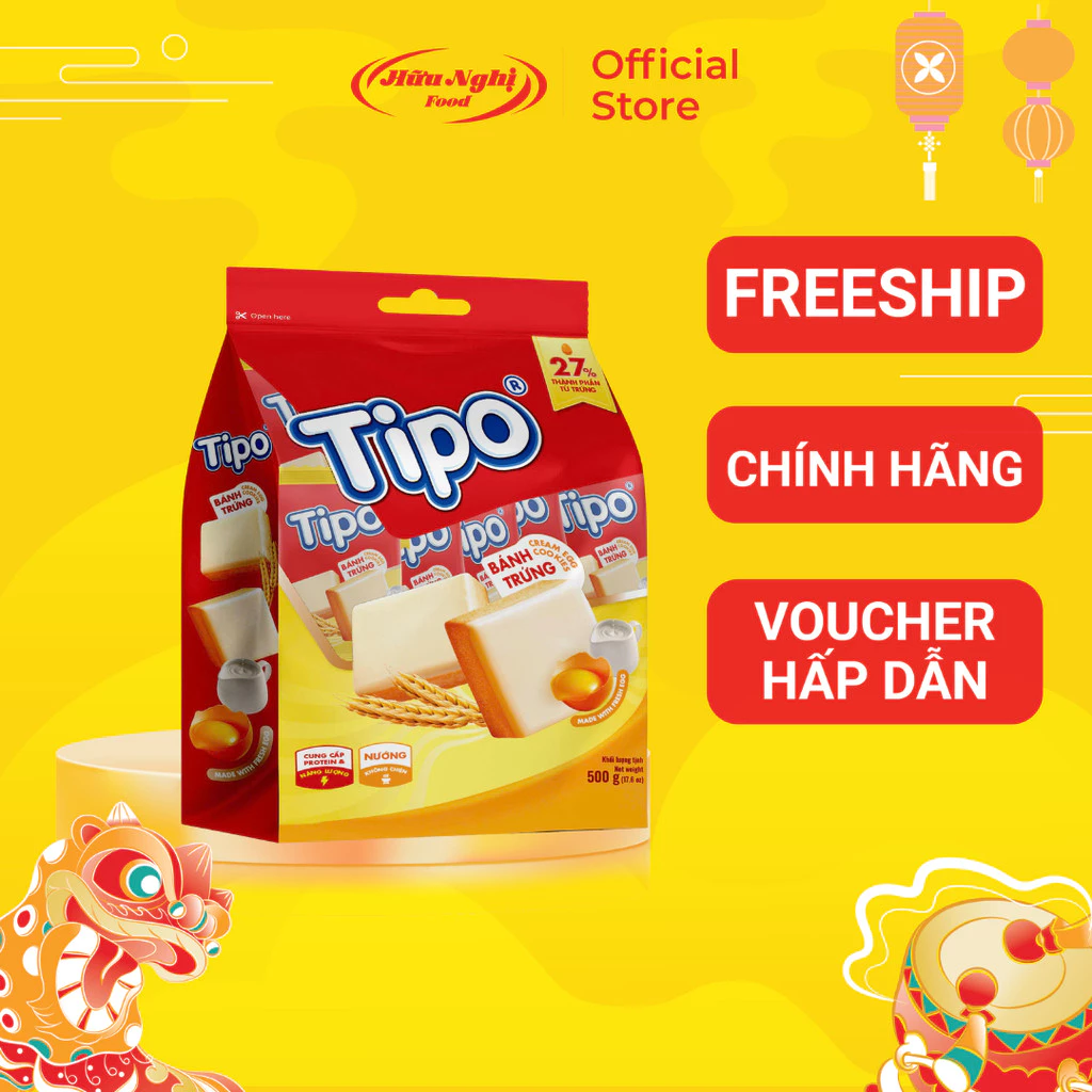 Bánh Tipo Trứng Nướng Vị Sữa 500g Hữu Nghị