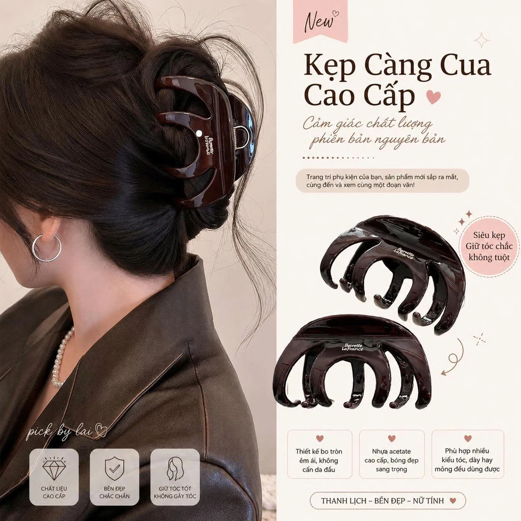 Kẹp Càng Cua Cao Cấp Bản To Giữ Tóc Chắc Chắn Kẹp Tóc Nữ Hàn Quốc Thanh Lịch Bền Đẹp Sang Trọng